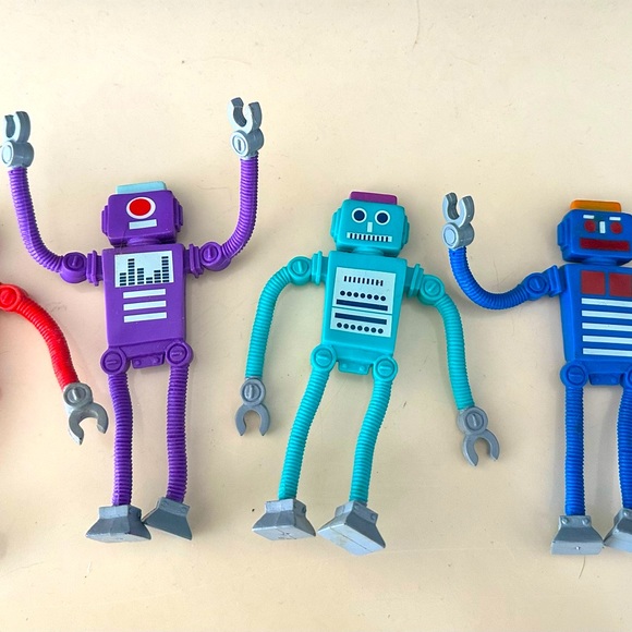 NEW Toysmith Robot Buddies Lot Set of 4 Bendable Limbs Arms Legs Poseable Dance - Picture 6 of 6